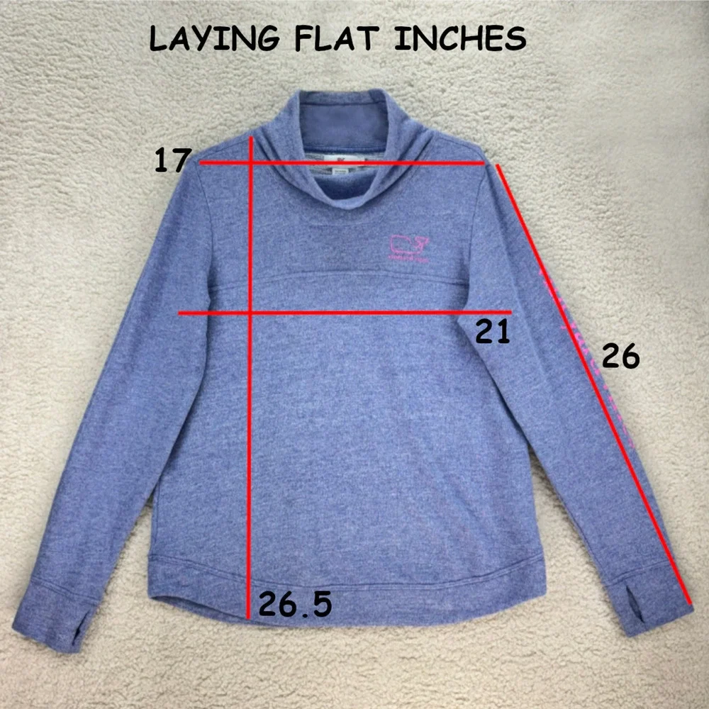 Vineyard Vines Sweater Pullover Cowl Neck Long Sleeve Womens Medium Purple Logo - Picture 8 of 12